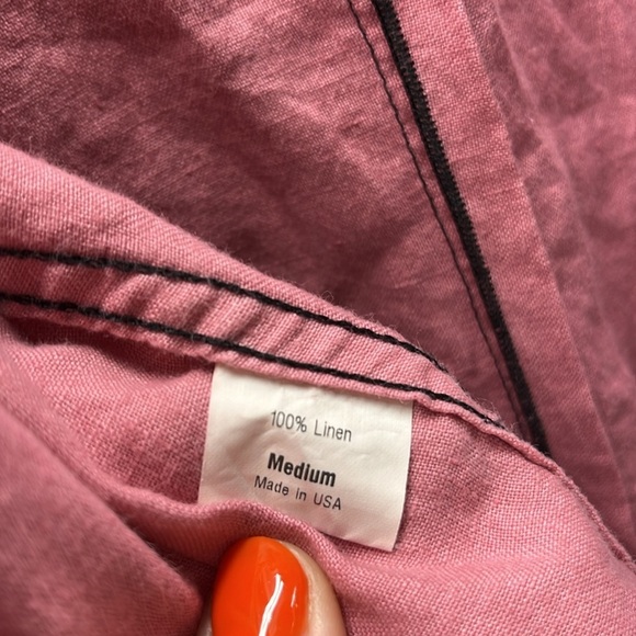 Cynthia Ashby Woman’s 100% Linen Lagenlook Art to Wear Button Down Shirt Size M - Picture 5 of 7